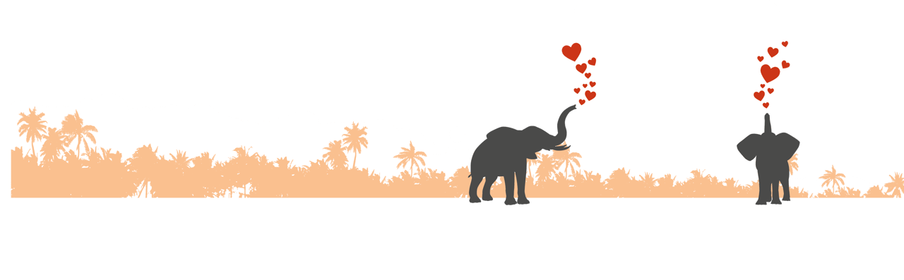 Grafik med elefanter og hjerter