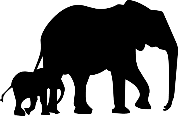 Ikon af elefantmor med unge